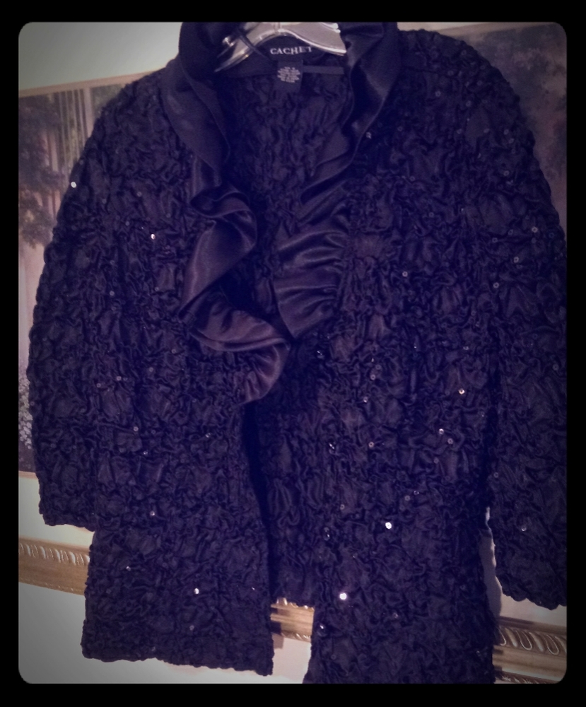 Satiny Sequin Formal Jacket